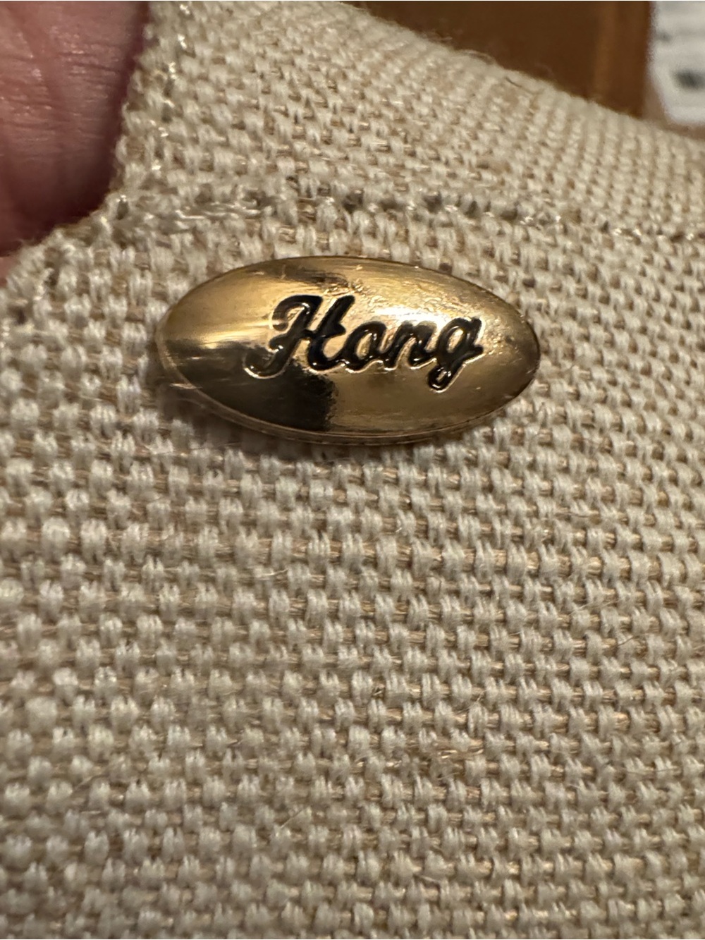 Hang Ten Cream Espadrille with Gold Logo Accent